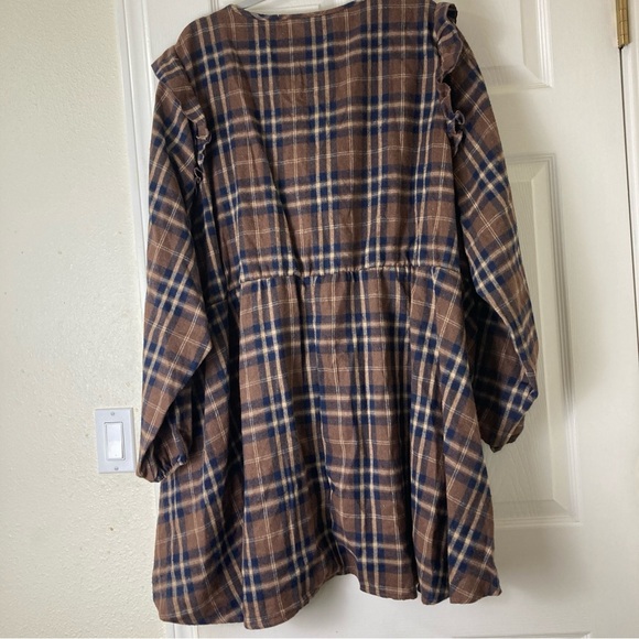 Bloomchic plaid blouse long sleeve brown Sz 30 Oversized - Picture 16 of 16